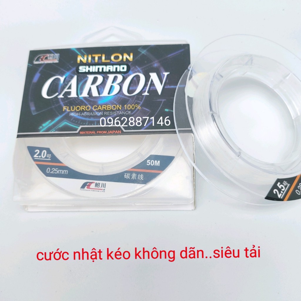 cước câu thẻo FC FLUOROCARBON 50m  hàng xịn  janpan tàng hình