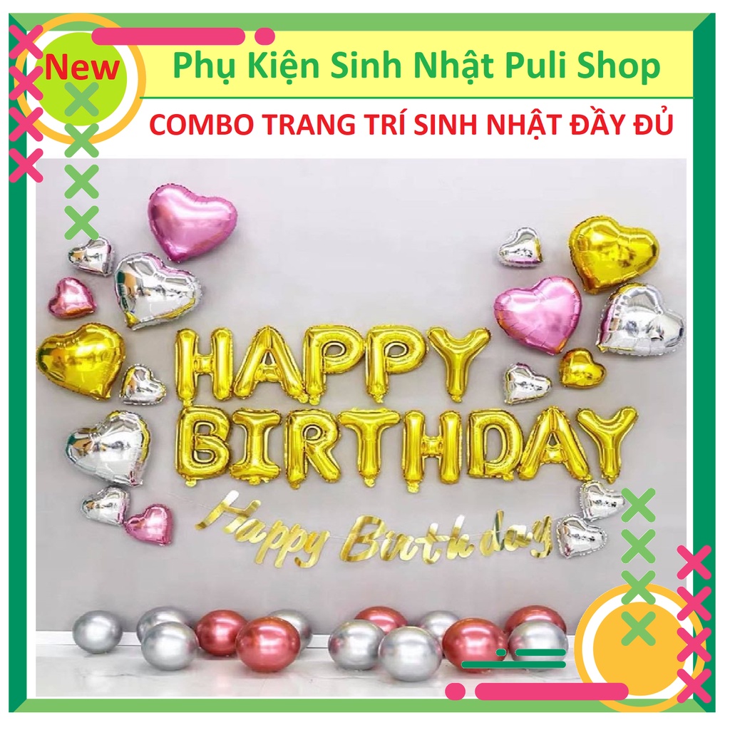 Combo Bong Bóng Trang Trí Sinh Nhât Đầy Đủ Phụ Kiện