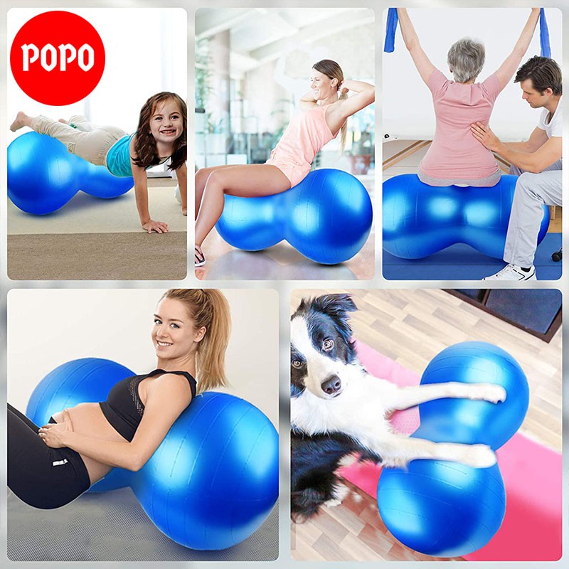 Bóng tập Yoga POPO YGB21 củ lạc trơn cao cấp tặng kèm bơm