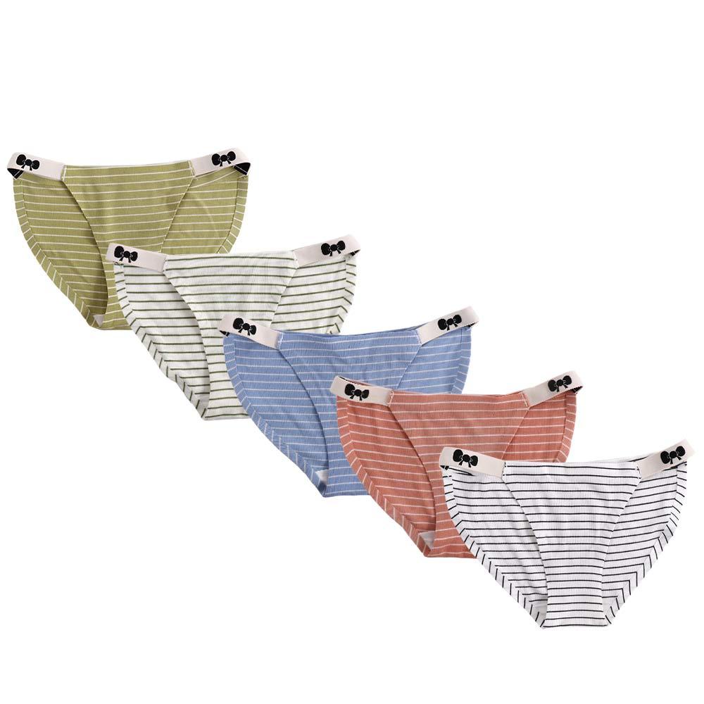 OCEANMAP Quần Lót Lưng Thấp Hoạ Tiết Kẻ Sọc Dễ Thương