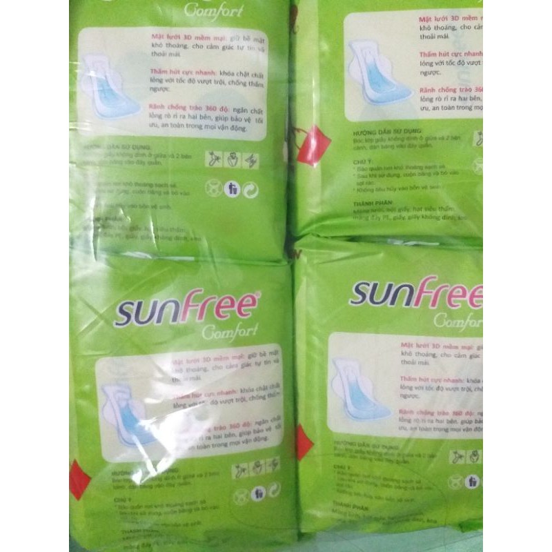 Lốc 8 gói Băng vệ sinh SUNFREE Comfort Ngày/Đêm