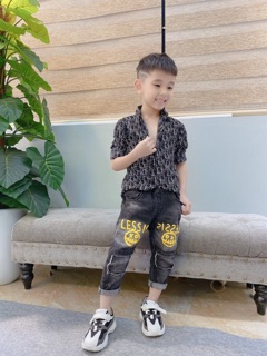 Áo sơ mi lụa mềm cho bé  8-17kg