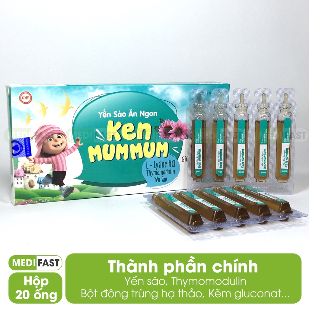 Yến sào ăn ngon giúp bé ăn ngon miệng, ngủ ngon không quấy khóc ban đêm, tăng đề kháng - Hộp 20 ống Yến xào