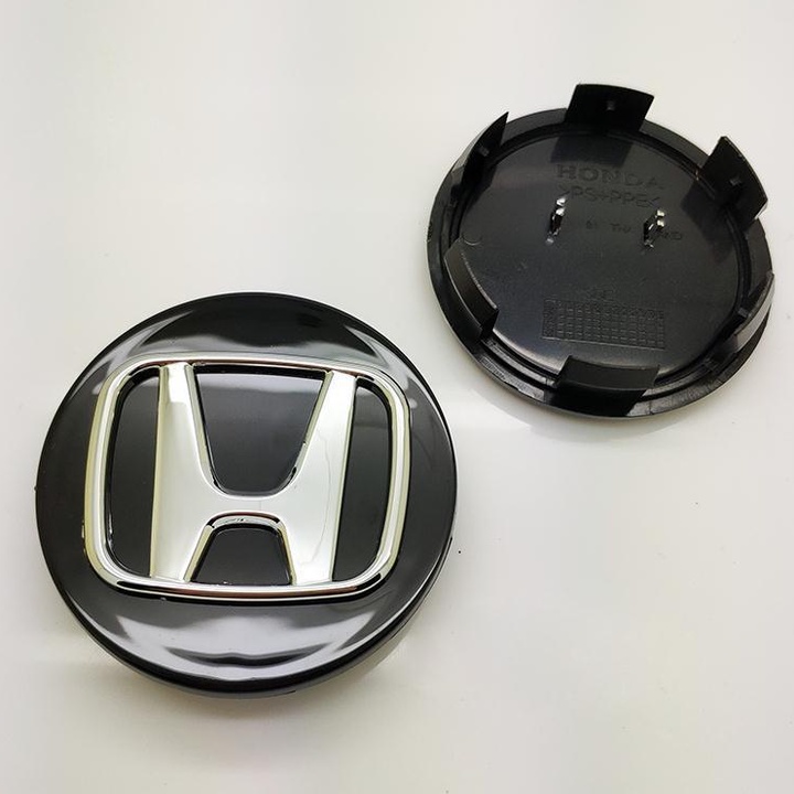 Logo chụp mâm bánh xe ô tô Honda đường kính 69mm, chất liệu nhựa ABS cao cấp