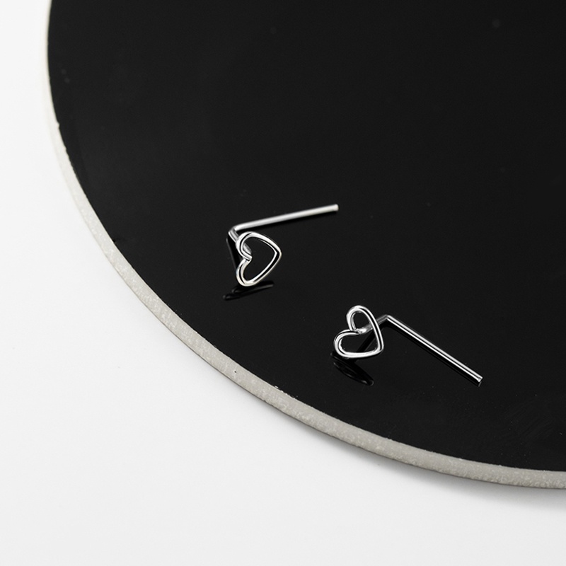 Bông tai bạc hình trái tim độc đáo thời trang dành cho nữ