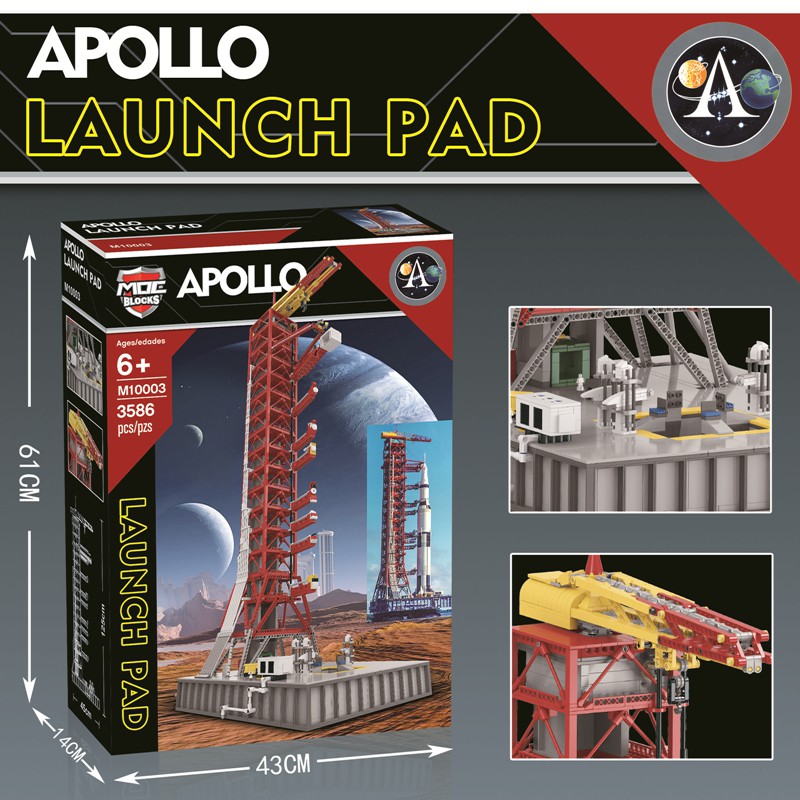 Lắp ghép Mô hình Creator Apolloed Launchlys M10003 Lepin Technic City Saturn V Umbilical Tower Space Shuttle Tên lửa