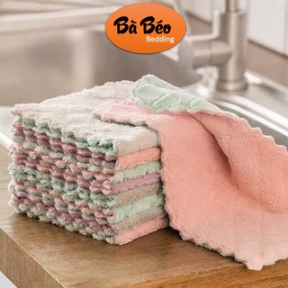 Combo 3 khăn lau đa năng, khăn lau bếp 2 mặt siêu mềm, siêu thấm nước