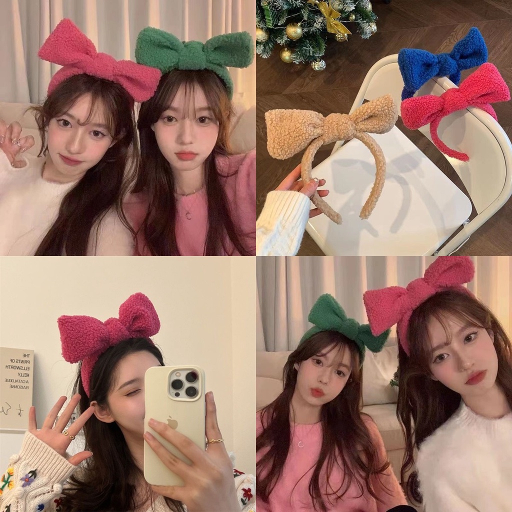Băng Đô Cài Tóc Rửa Mặt Hình Tai Gấu Ba Chiều Dễ Thương Phong Cách Hàn Quốc