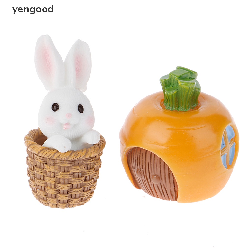 Mô Hình Thỏ Phục Sinh Mini Bằng Nhựa Resin Trang Trí Sân Vườn