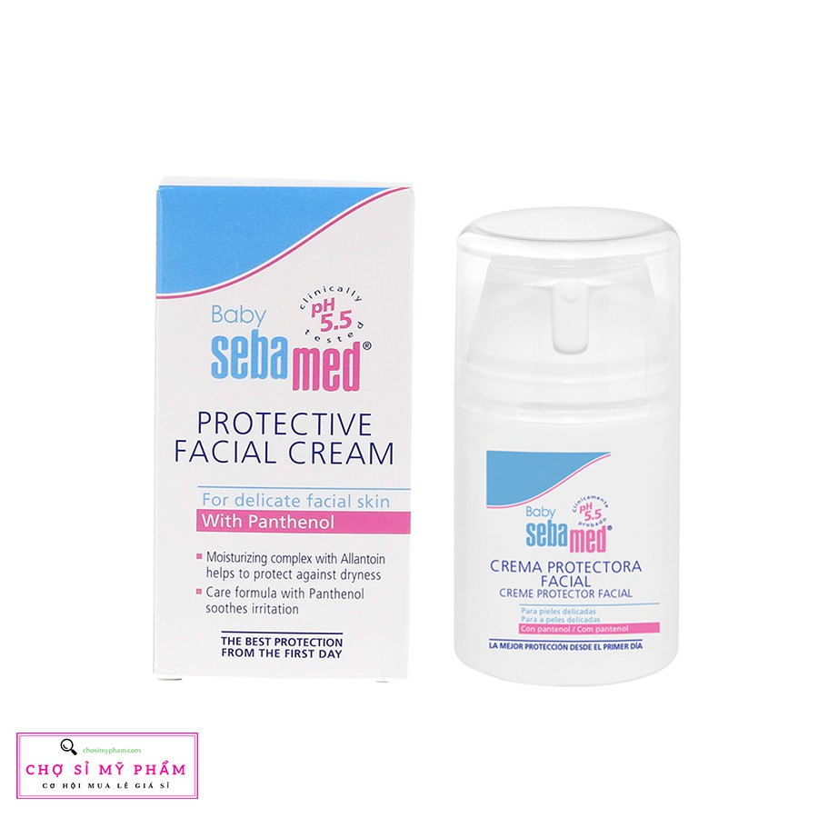 Kem bảo vệ da hỗ trợ làm giảm ngứa, chàm sữa cho bé Sebamed pH5.5 Baby Protective Facial Cream 50ml