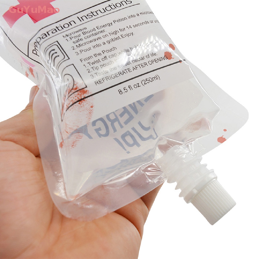 Set 10 Túi Đựng Máu 250ml Hóa Trang Ma Cà Rồng Dịp Halloween