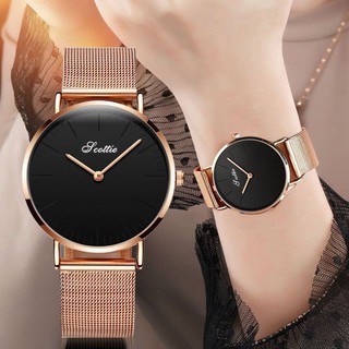 (Siêu Sang Trọng) Đồng hồ nữ Scottie SC9066 dây thép mạ vàng không gỉ + Full box & tặng pin đồng hồ