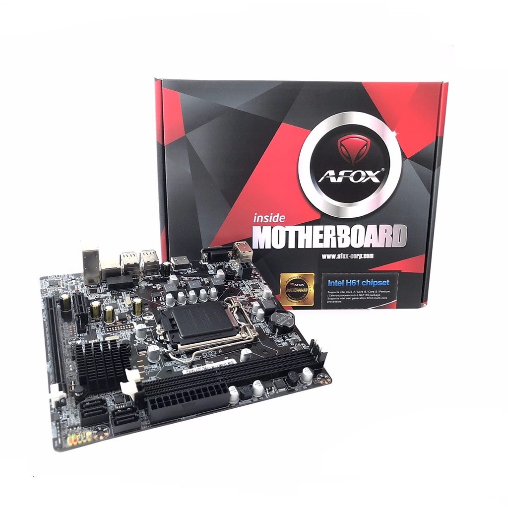 [Mã 55ELSALE1 giảm 7% đơn 300K] Bo mạch chính Afox H61 mainboard, (IH61-MA) LGA1155 ATX