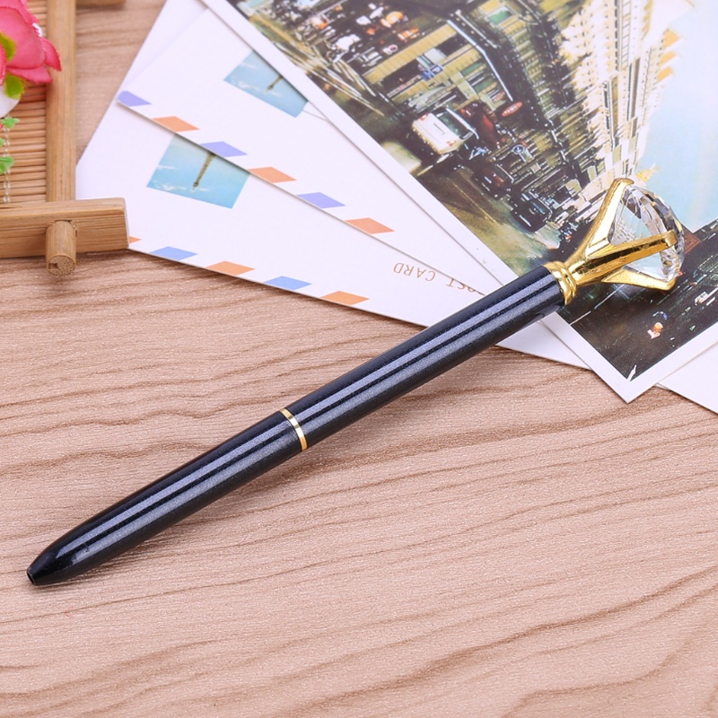 Bút Bi blg Bằng Kim Loại Cỡ Lớn Đính Đá Thời Trang Cho Học Sinh / Văn Phòng