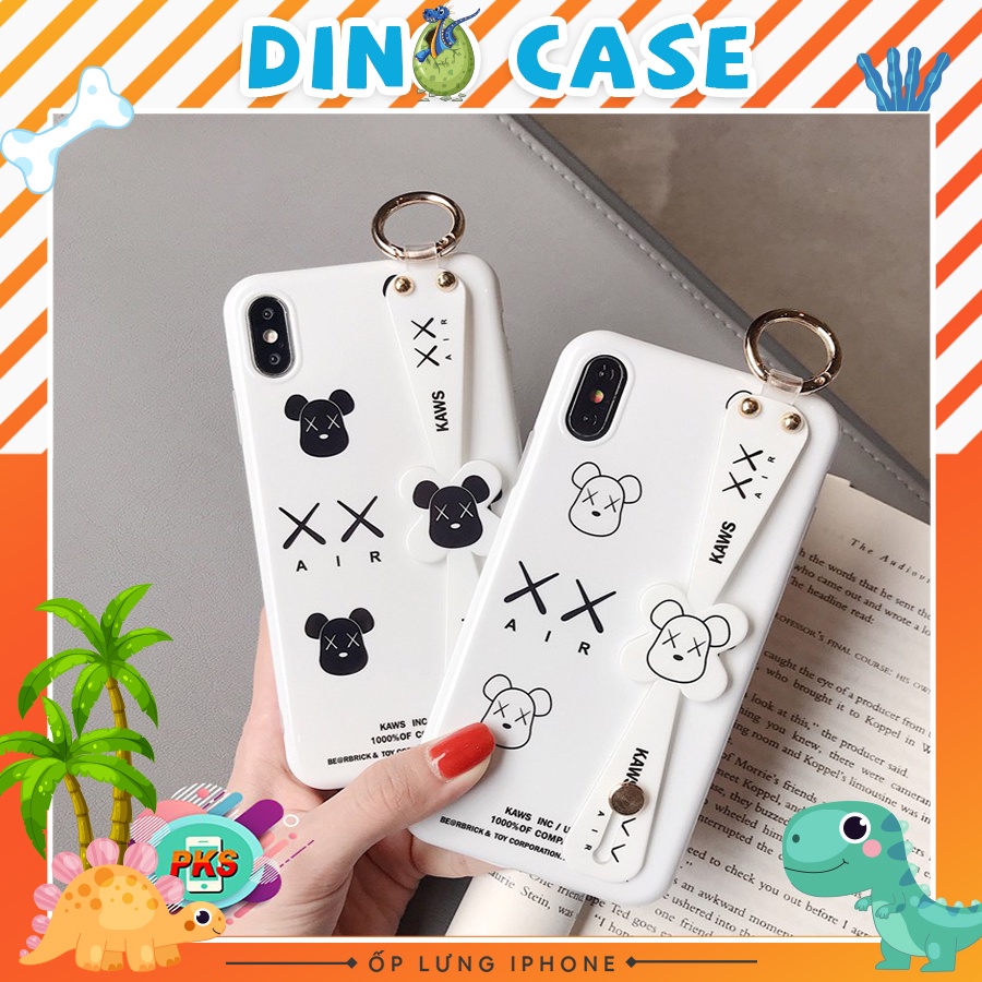 Ốp lưng iphone Iring Dẻo Có Móc Tay Kiêm Giá Đỡ Điện Thoại KAWS - 6/6plus/6s/6splus/7plus/8plus/x/xs/xsmax/11/11promax