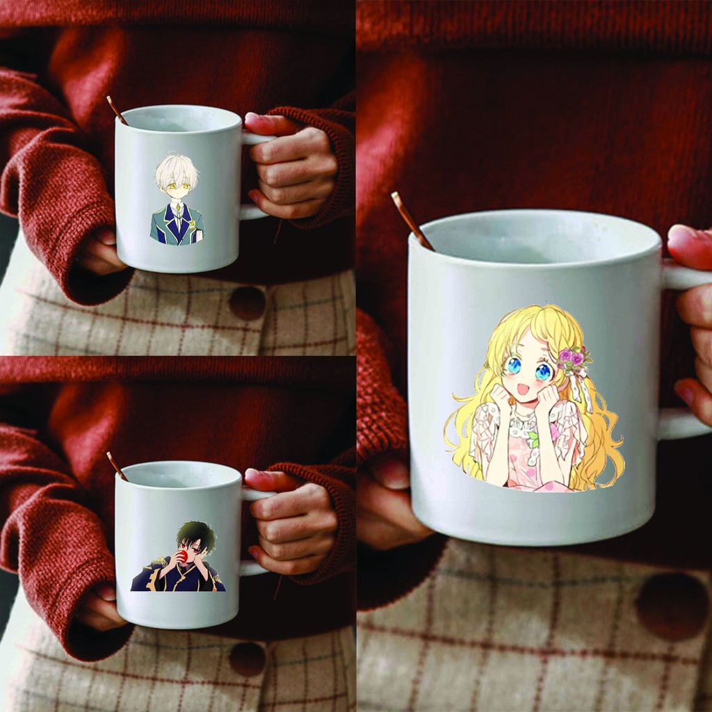 Cốc sứ trắng in hình MỘT NGÀY NỌ TÔI BỖNG TRỞ THÀNH CÔNG CHÚA manhwa anime chibi dễ thương xinh xắn