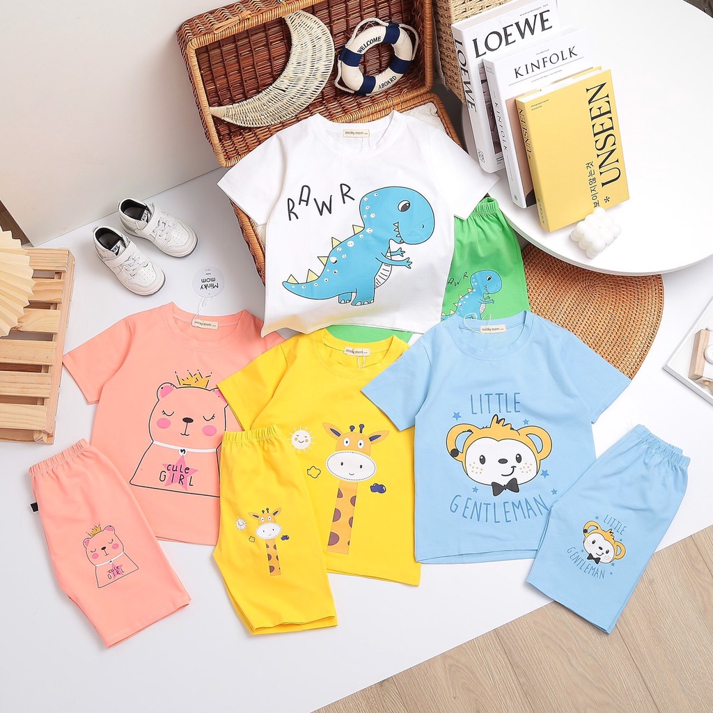 ( cotton 4C) Bộ cộc tay cotton cho bé trai và gái