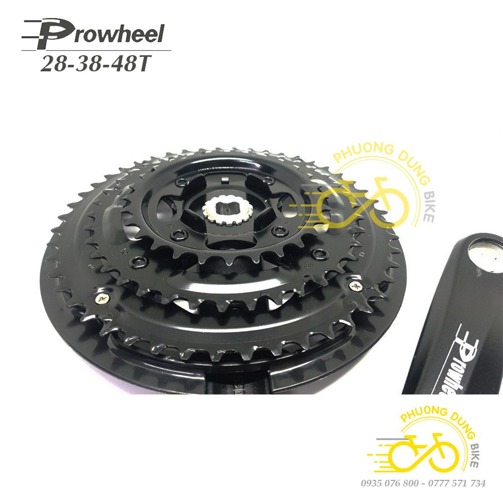 Đùi dĩa (Giò dĩa) xe đạp PROWHEEL Crankset AD43  28-38-48T