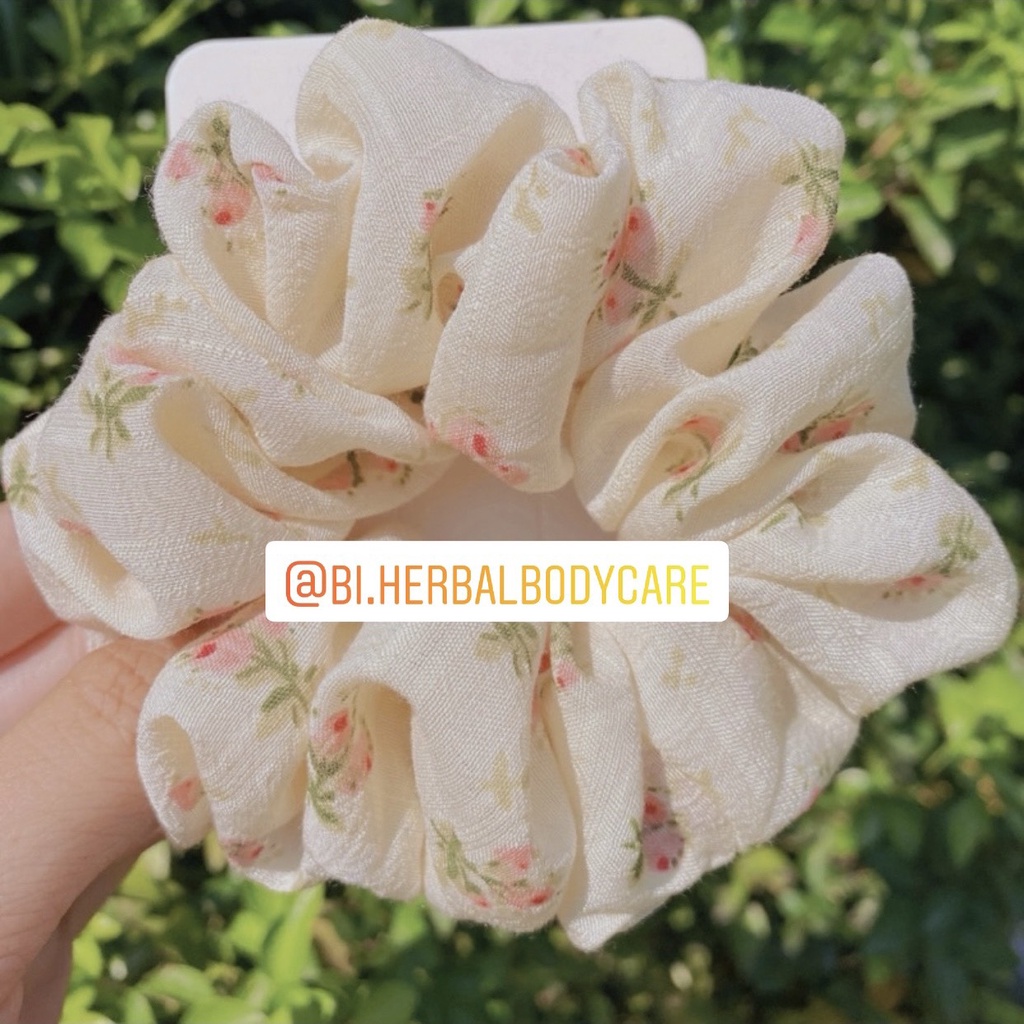 [Hàng thiết kế] Scrunchies cột tóc nơ hoa nhí handmade phong cách vintage dành cho nữ nhiều màu