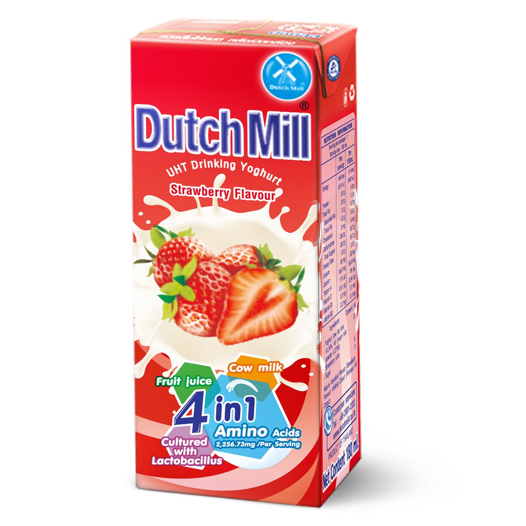 Thùng 48 hộp Sữa Chua Uống Dutch Mill Vị Dâu (180ml x 48 hộp) ĐỒ ĂN VẶT NGON RẺ