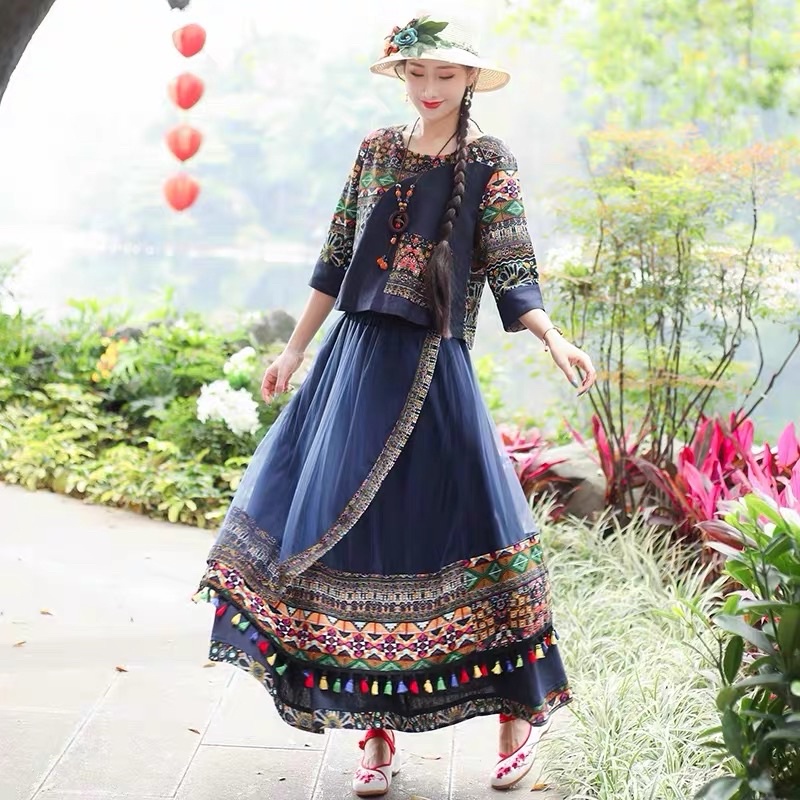 Set Áo Chân Váy Thổ Cẩm