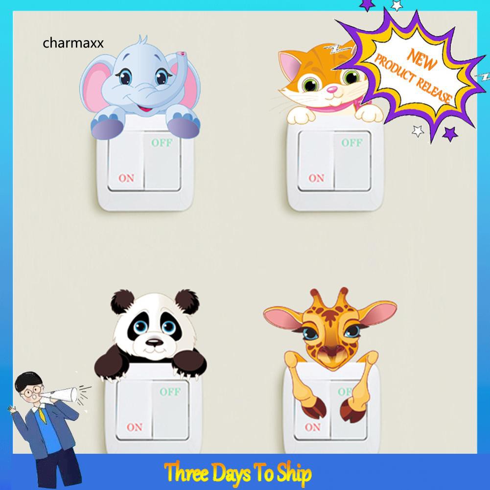 Sticker dán tường trang trí công tắc hình động vật dễ thương