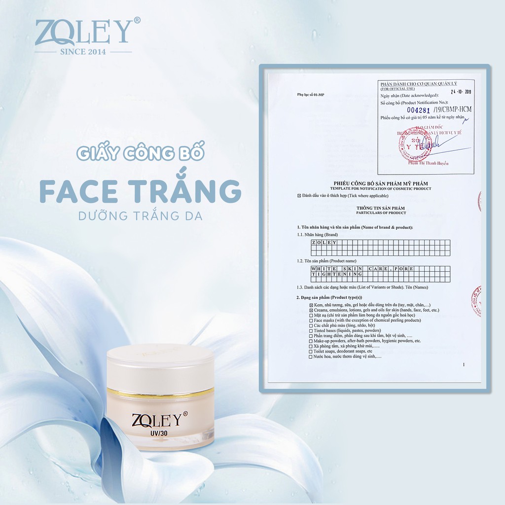 Kem Face Trắng Dưỡng Da Zoley