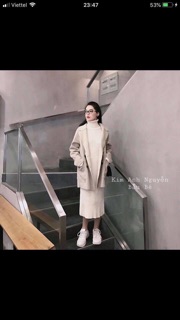 Váy len body cổ lọ
