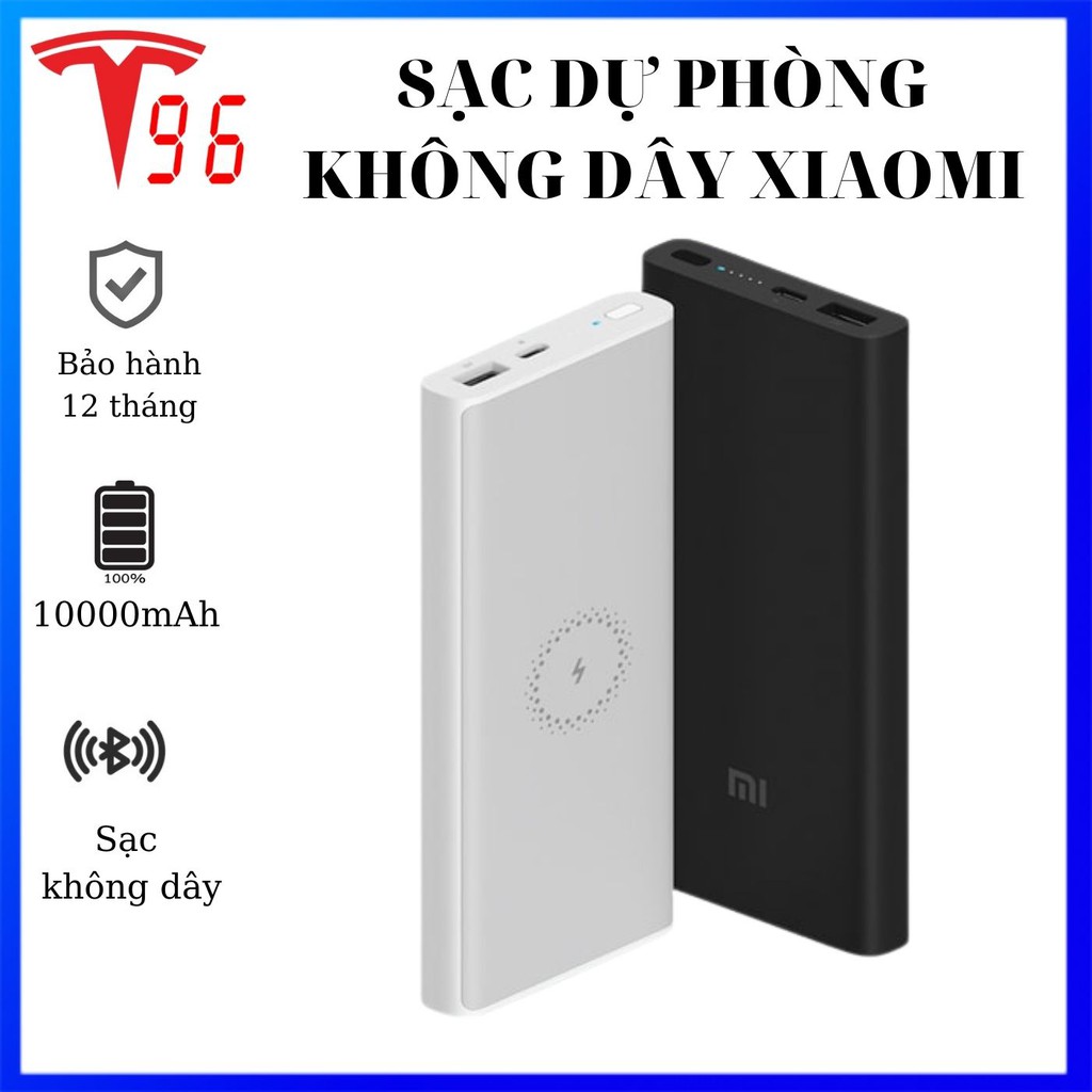 Sạc Dự Phòng Không Dây Xiaomi Polymer 10000mAh 2021[Bảo Hành 12 Tháng] Sạc nhanh, Thiết Kế Sang Trọng - Type C