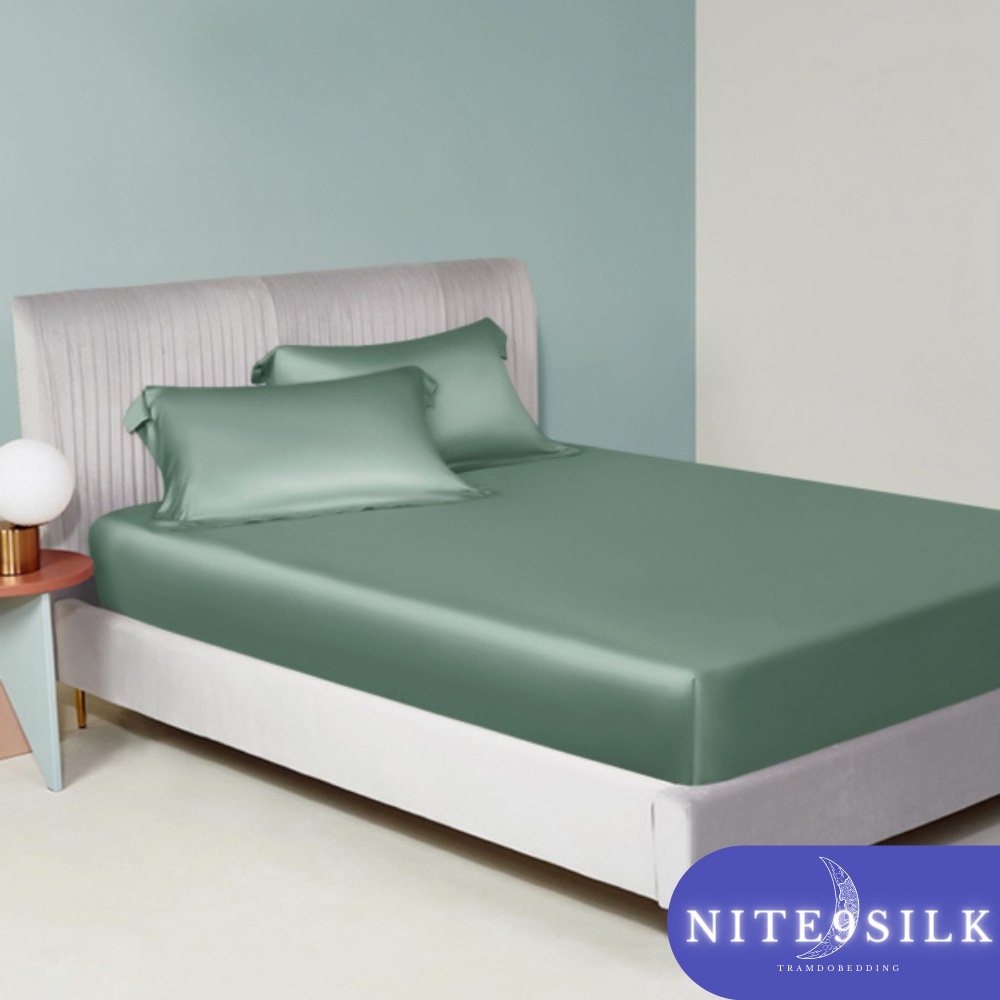 Bộ Chăn Ga Gối Lụa Cao Cấp Set 5 Món Chăn Ga Gối Lụa Thoáng Mát, Mềm Mại, Màu Xanh Mint - Nite9 Silk | BigBuy360 - bigbuy360.vn