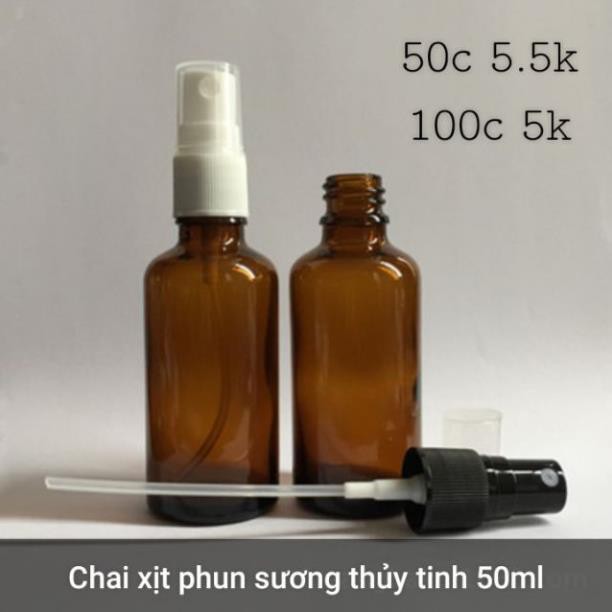 [50ml] Chai lọ thủy tinh xịt phun sương - chai lọ chiết mỹ phẩm - lọ chiết nước hoa. [giá sỉ tận gốc]