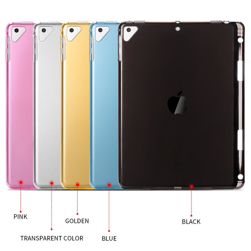 Ốp Lưng Silicone Mềm Trong Suốt Có Giá Đỡ Bút Cảm Ứng Cho Apple Ipad Air 3 10.5 A2123 A2153 A2152