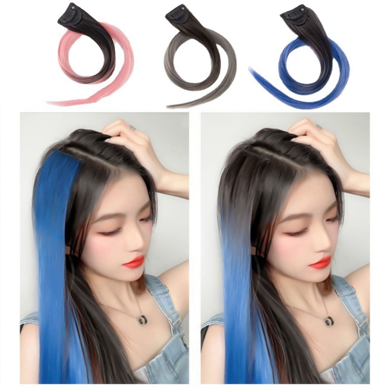 Tóc Giả Dài Thẳng Nhuộm Màu Gradient Tự Nhiên Không Đường May Vô Hình Màu Sắc Cho Nữ