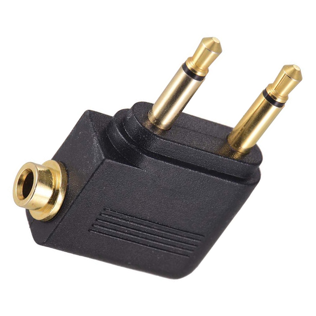 [Coco] Dual 3 5mm Male to 3 5mm Female AUX Audio Jack Adapter Airplane Travel Earphone Golden Plated Converter