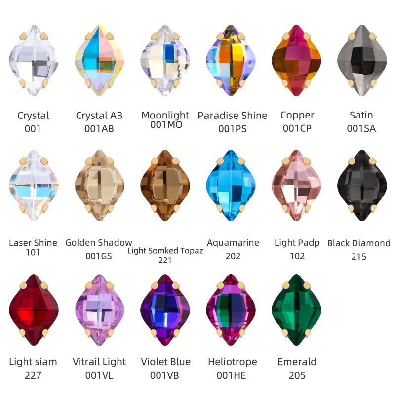 Hạt Cườm Hình Quả Chanh 9x14MM K9 Dùng Trang Trí Quần Áo