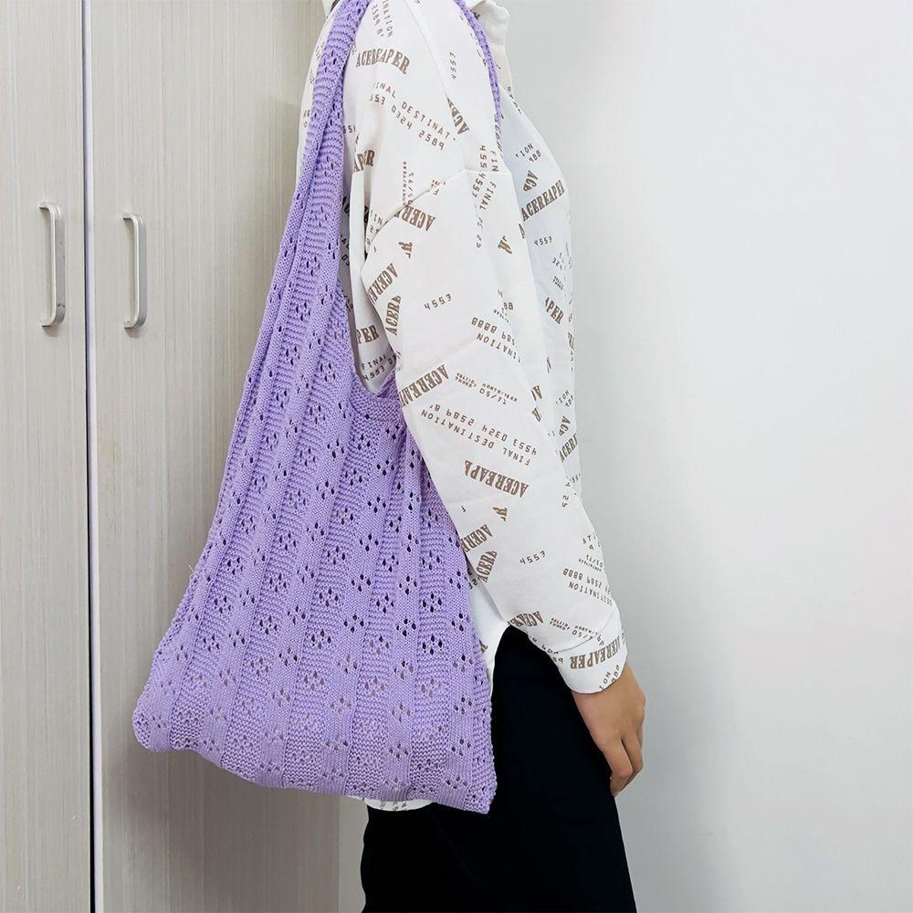 Túi Đeo Vai Đan Len Sức Chứa Lớn Thời Trang Phong Cách Châu Âu