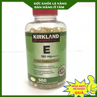 Vitamin E Kirkland 400ui - Vitamin E Mỹ 500 viên hỗ trợ làm đẹp da