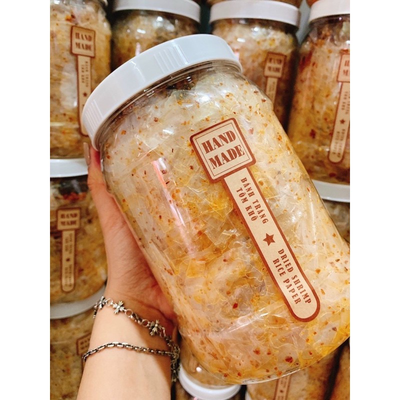 bánh tráng ruốc tôm xào