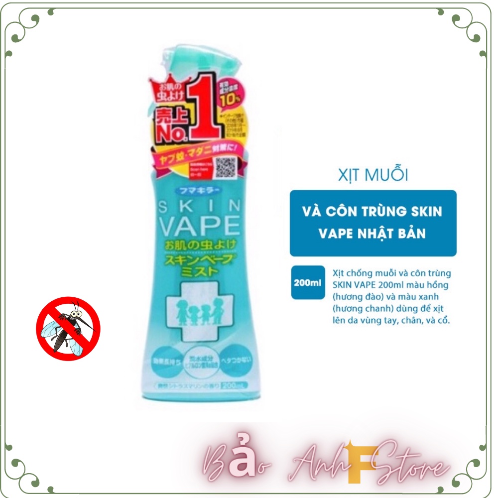 Xịt đuổi muỗi Skin Vape - Xịt chống muỗi Japan 200ml