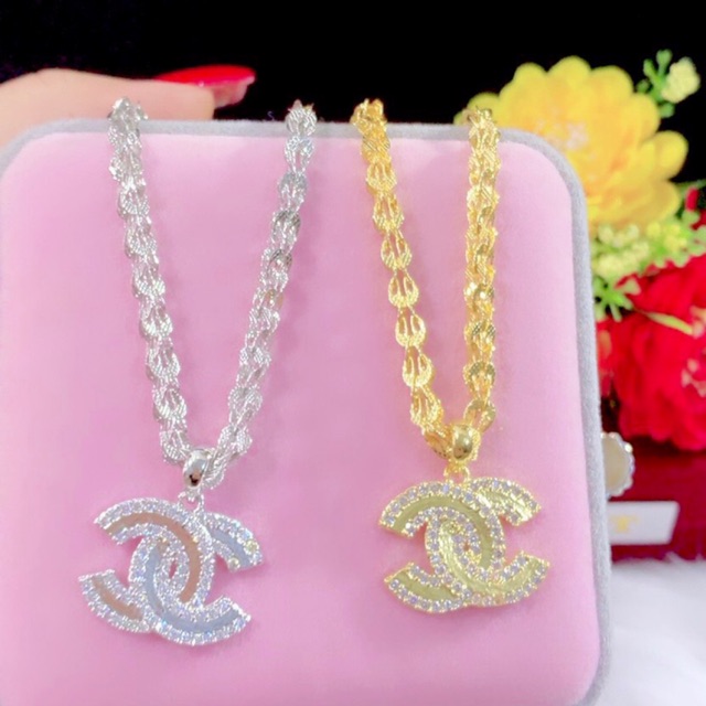 Dây chuyền phụng mặt chữ c màu vàng 18 màu bạch kim cao cấp