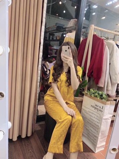 BIG SIZE -Bộ Lụa Gấm Cộc Dài Size XL