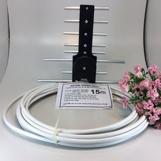 Anten thông minh thu sóng DVB T2 + 15m dây cáp + Jack nối đen trắng,hàng chuẩn Phuzinshop