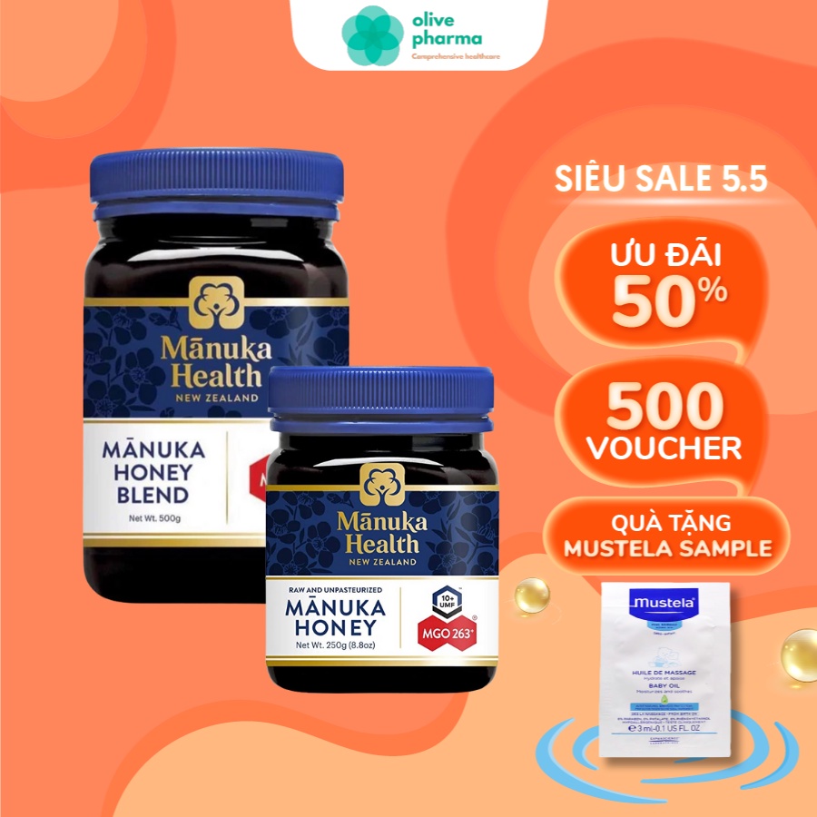 Mật ong MANUKA New Zealand MGO30+/100+ Manuka Health Honey Mật ong Úc UMF Kfactor Hũ 250g/500g