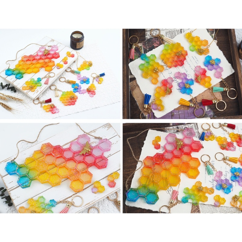 Sa Khuôn Làm Móc Khóa Hình Tổ Ong Diy 2022