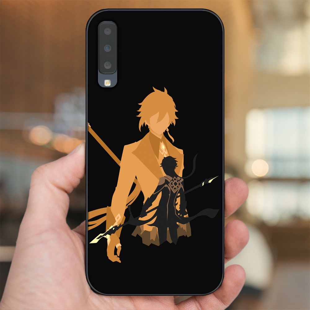 Ốp lưng Samsung A7 2018 viền đen in hình Zhongli Genshin Impact