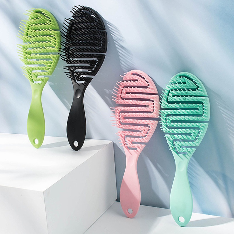 [flfineVN]Wet Brush DryCurved Comb Massage Comb Fluffy Shape Ribs Curling Comb On Wet Hair