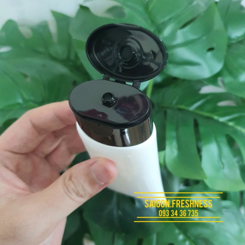 Tuýp chiết mỹ phẩm 50ml, 100ml thân trắng sữa, nắp bật đen