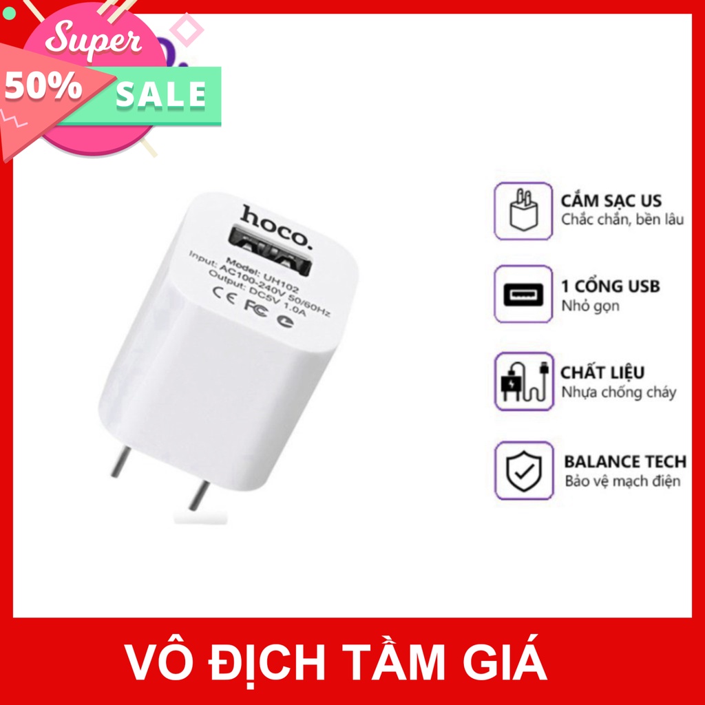 (Sale) Củ Sạc Nhanh Hoccoo UH102.(chuẩn)Tương Thích Cho ip Và Nhiều Thiết Bị Điện Thoại TGPK8999