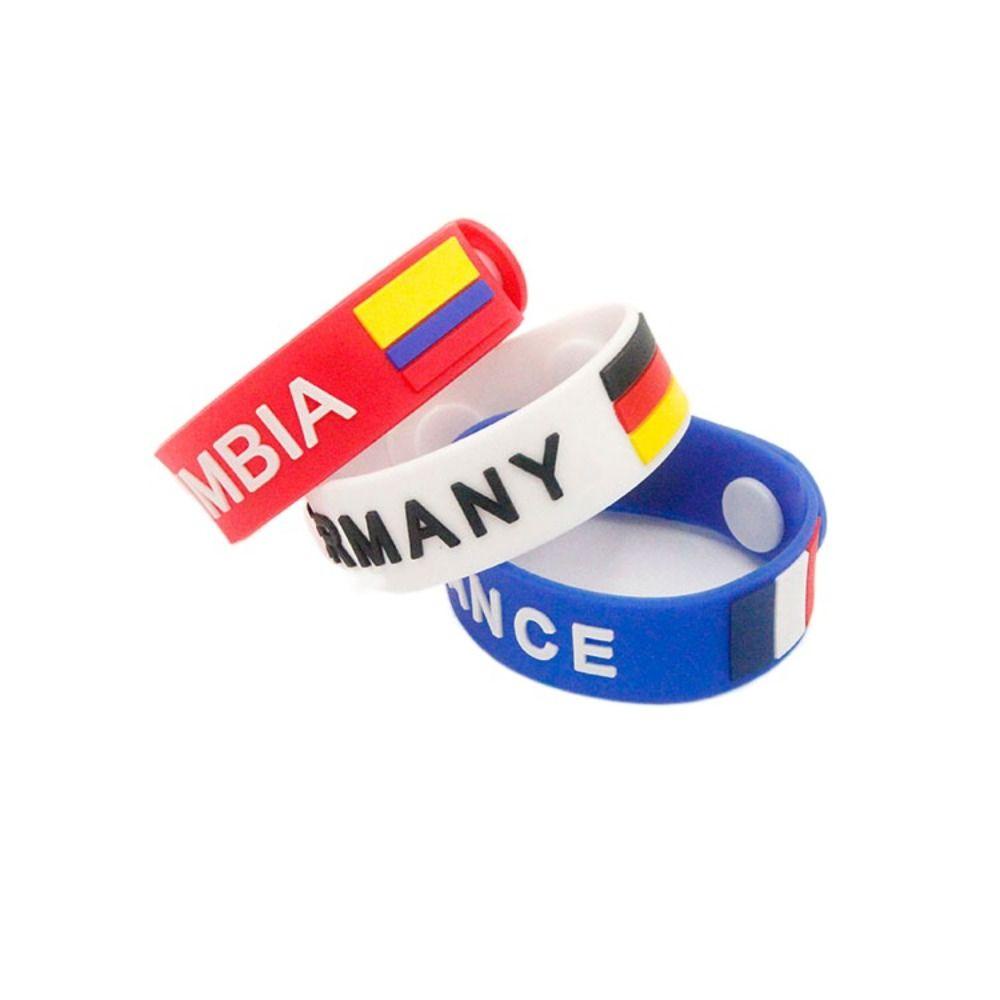 Cleoes Vòng Đeo Tay Silicon Co Giãn Hình Lá Cờ Đức / Bồ Đào Nha / Bóng Đá Thể Thao Ngoài Trời Làm Quà Lưu Niệm Thời Trang