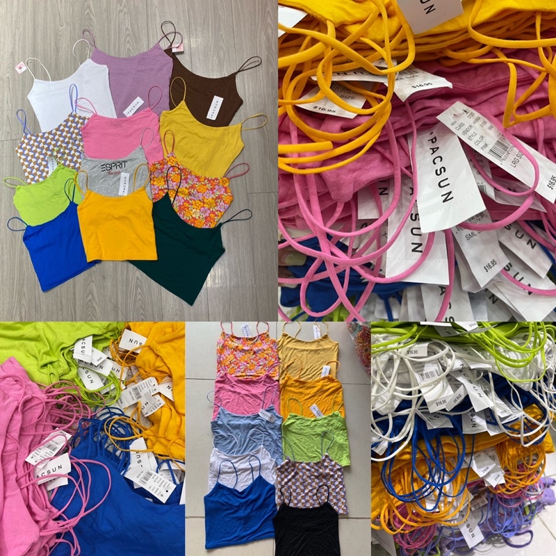 Áo 2 Dây Ngắn Áo Thun Croptop Thun Pacsun Dày Dặn Xịn Đẹp XS S M L XL